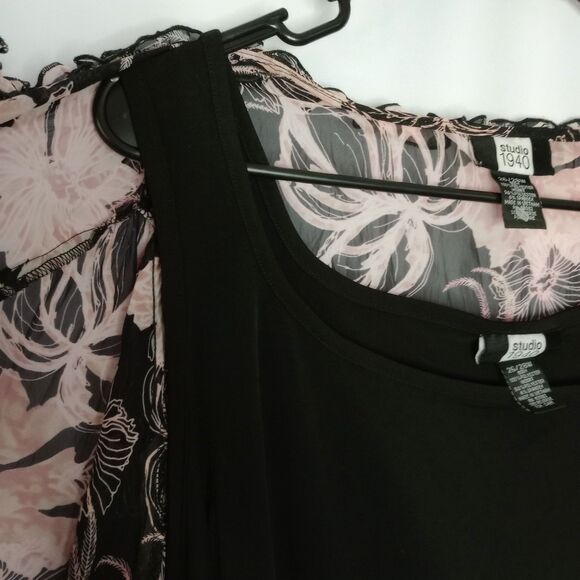 ⭐ Studio 1940 Open Front 2 pc Lightweight Cardigan Set Floral Women Plus 26/28W - Picture 5 of 10